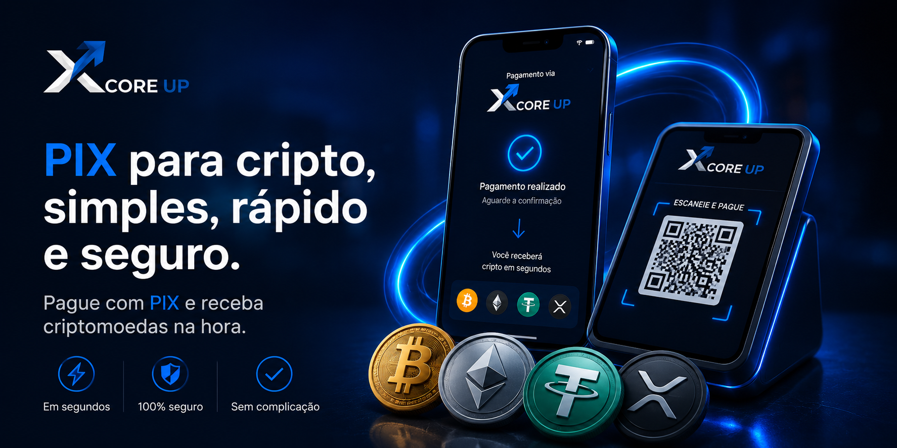 PIX para cripto, simples, rápido e seguro