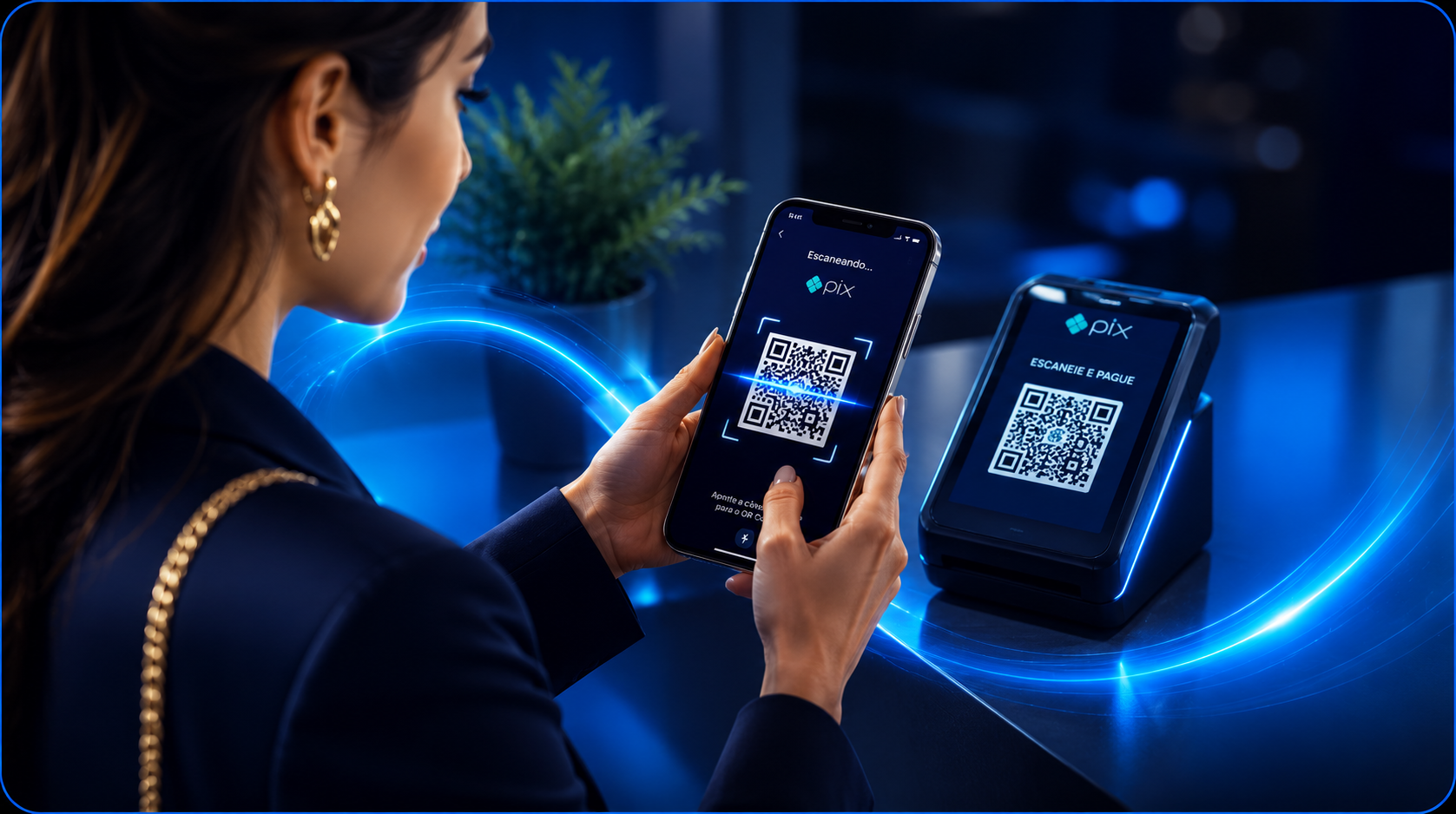 Cliente pagando com PIX usando criptomoedas via QR Code
